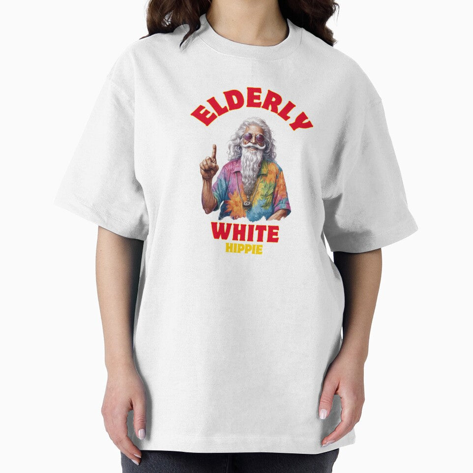 Elderly White Hippie Retro Funny Tie Dye Groovy Design Gifts by Maniutek