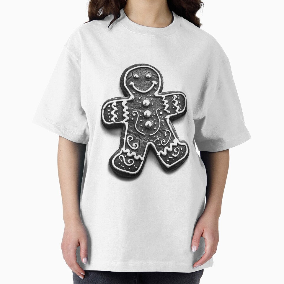 Gingerbread Man Cookie – Black and White Christmas Illustration by inkoutninja