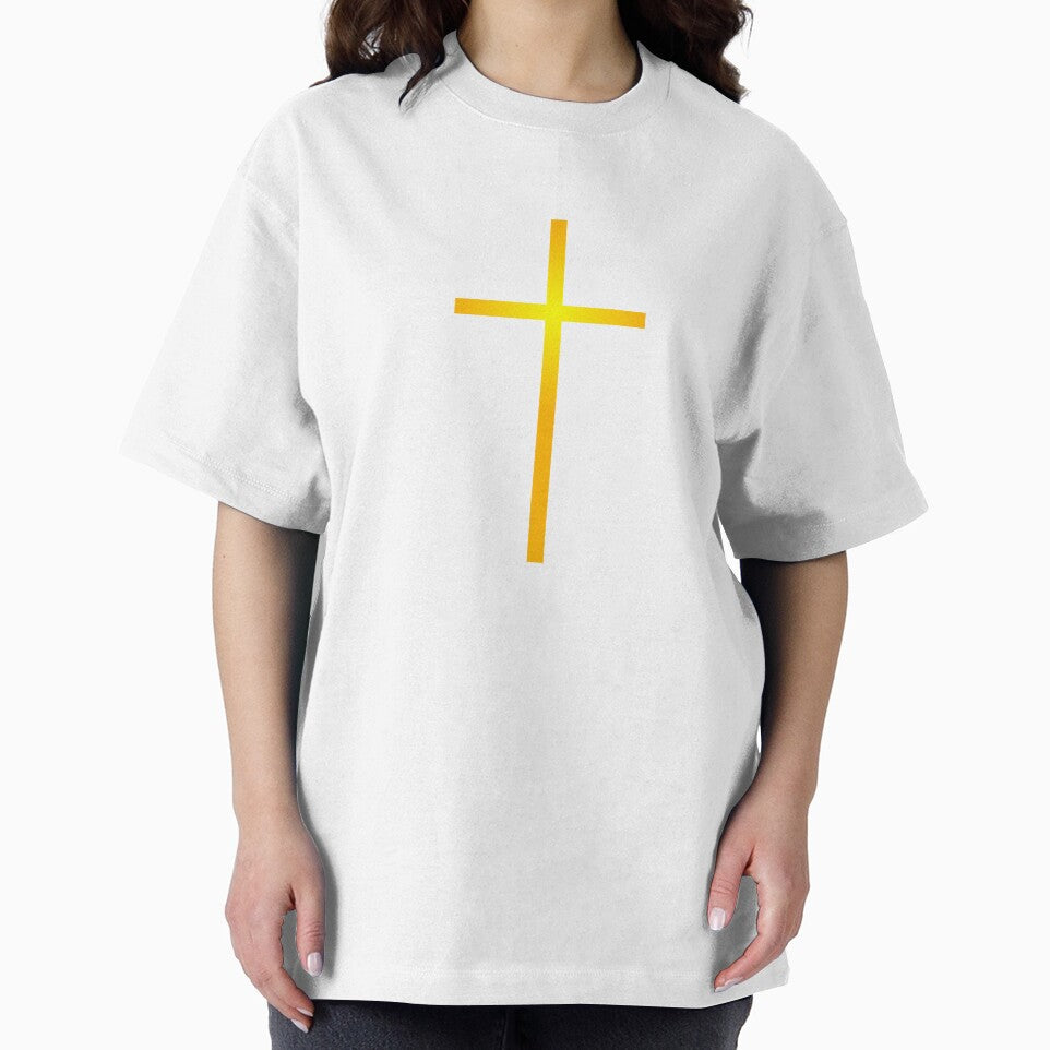 Narrow cross, simple, Jesus, gold by Lumiere-Art
