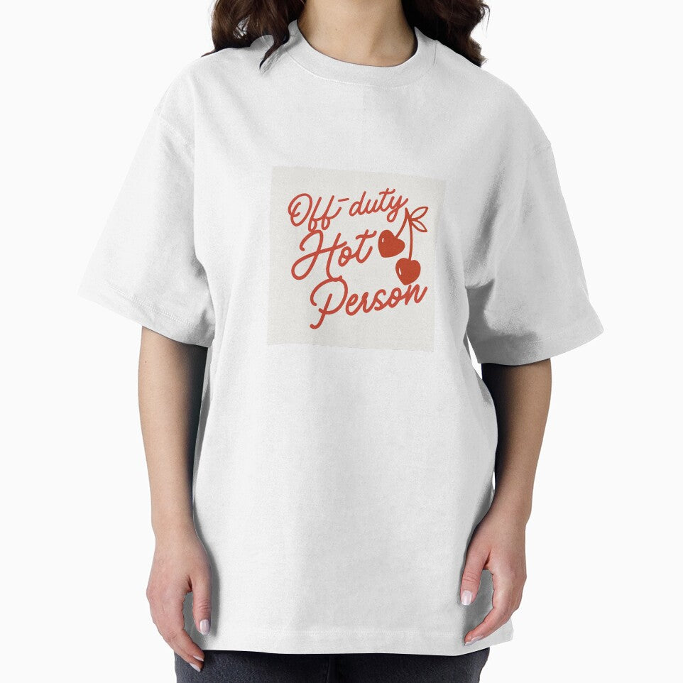 Off-Duty Hot Person • Playful Red Script Cherry Design by Xena Zeit-Geist