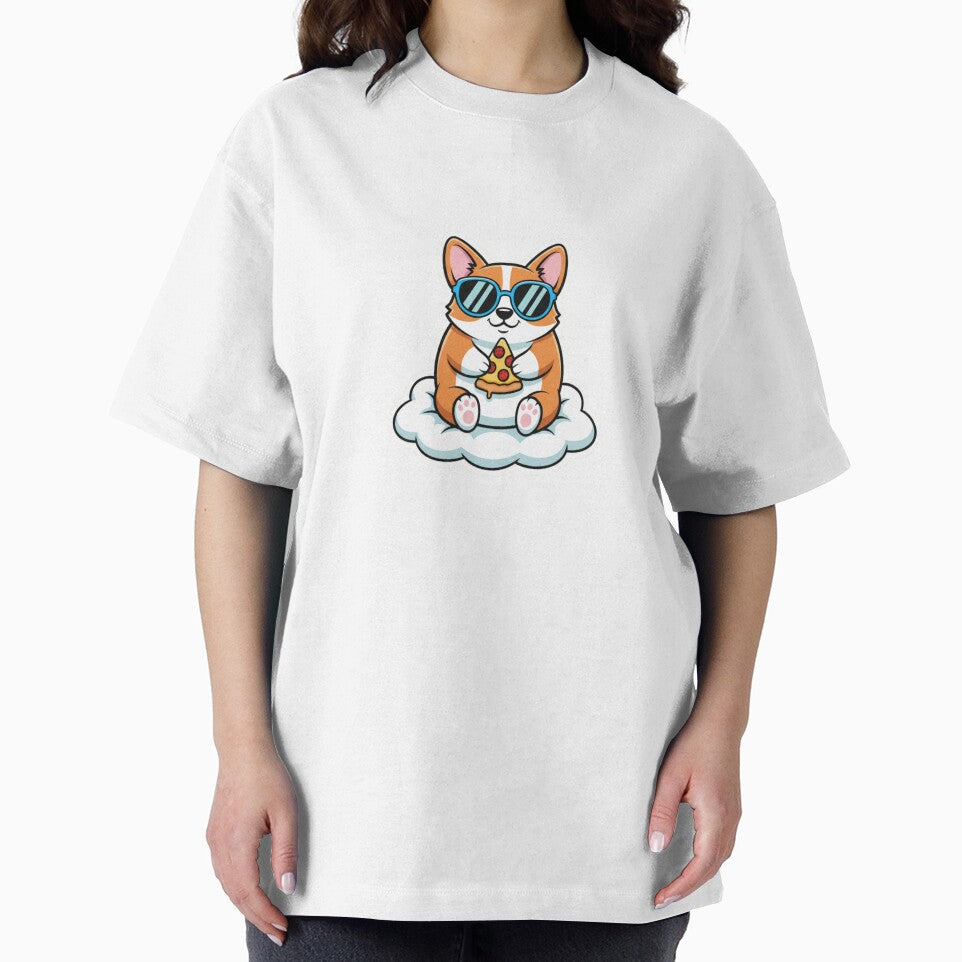 Chubby corgi wearing oversized sunglasses by AIlstickersBRL