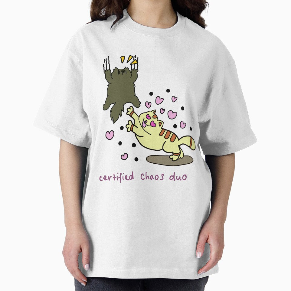 Certified Chaos Duo Cat Funny Cartoon by EnricNacar