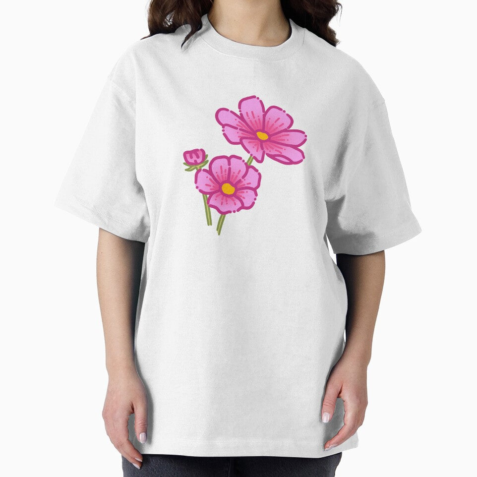 Pink Flowers Simple Drawing by AveryZi