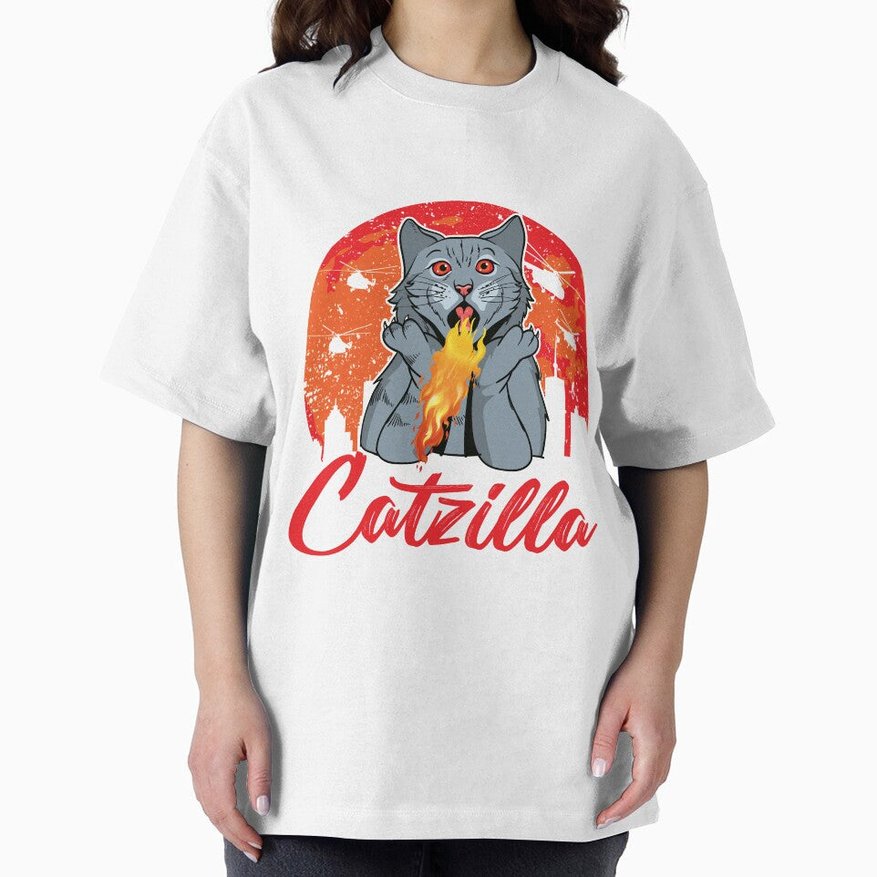 Catzilla funny cute cat lover design by micreations