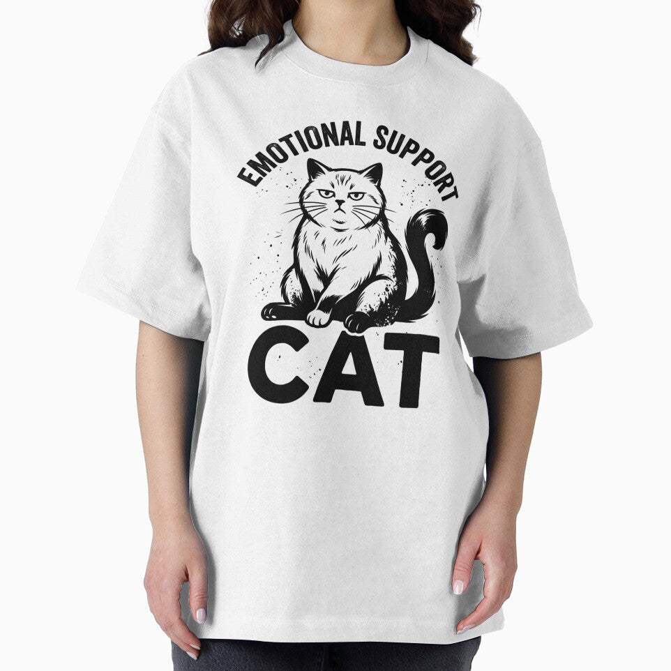 Emotional Support Cat Design, Funny Cat Lover Gift, Cute Cat Meme Graphic Tee by AsturShop