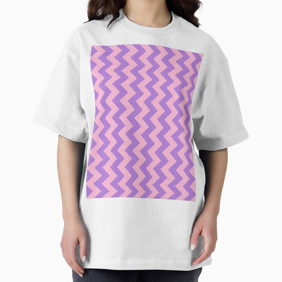 Cotton Candy Pink and Lavender Violet Vertical Zigzags by ColorsPatterns