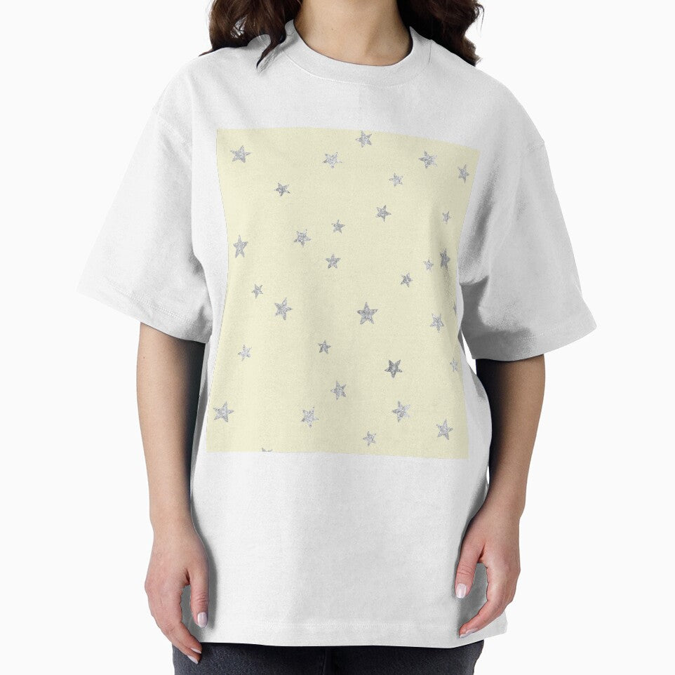 Pretty Y2K Glitter Stars Design in Baby Yellow by Femme Pastel Collective