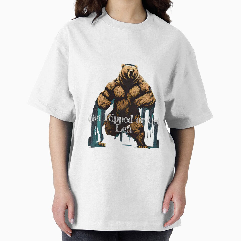 Get Ripped or Get Left Bodybuilding Fitness Gym Workout Exercise Merch Print  Design by tengamerx