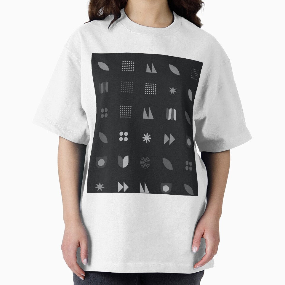 Creative Black Pattern of Stars, Boxes, and Leaves by Mycxh