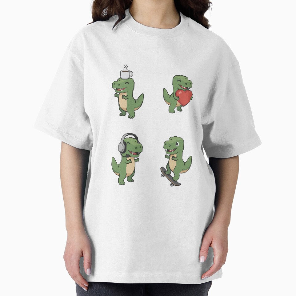 Pixel Dino Vibes – Cute & Expressive Quartet by sorryNOTsorry.brand