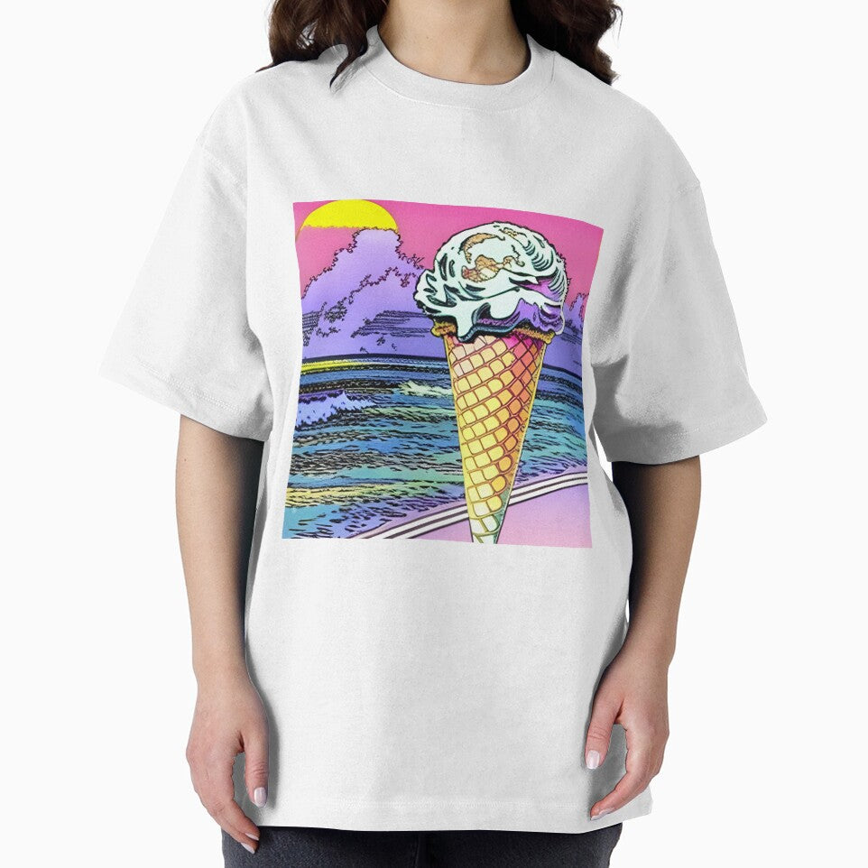 Ice cream cone in retro style art by imagenia