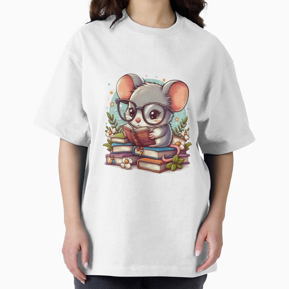 Back to school cute mouse reading books by Culmika