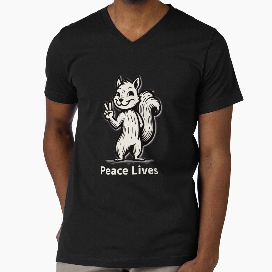 Peace Lives Squirrel Peace Sign Animal Art by MTeesGA