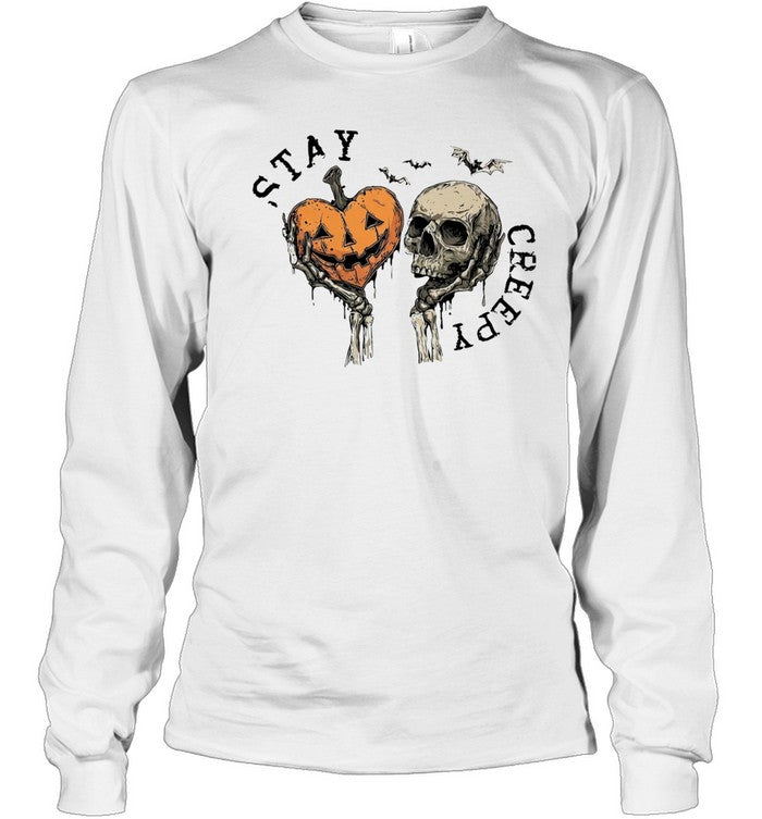 Stay creepy pumpkin skull Unisex T-Shirt