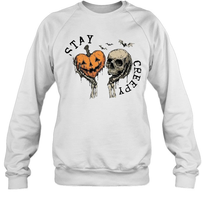 Stay creepy pumpkin skull Unisex T-Shirt