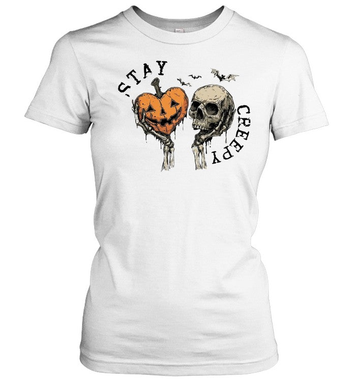Stay creepy pumpkin skull Unisex T-Shirt