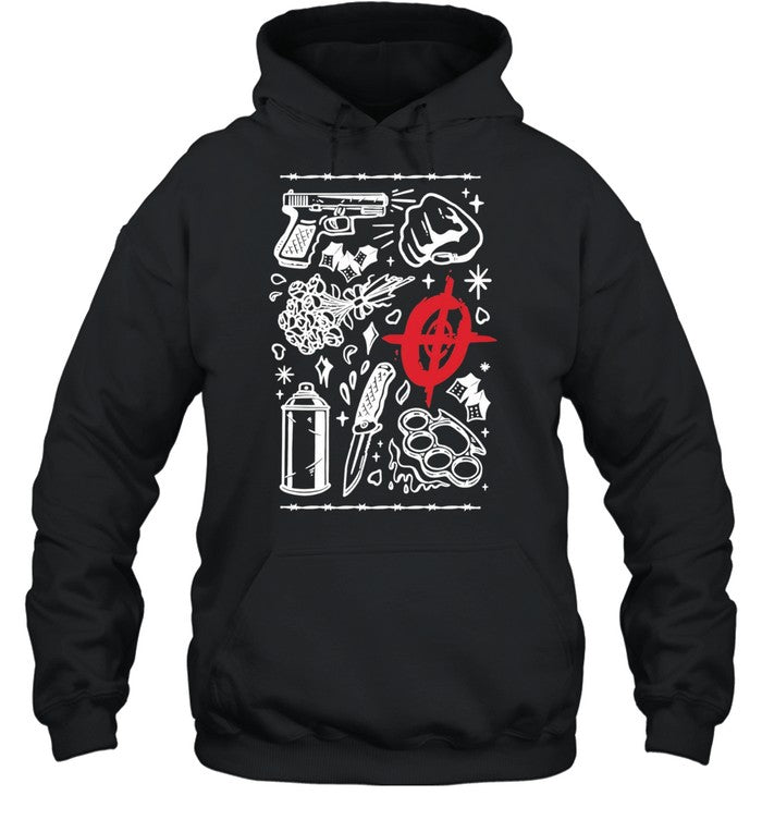 Street life tattoo symbols flash art Unisex T-Shirt
