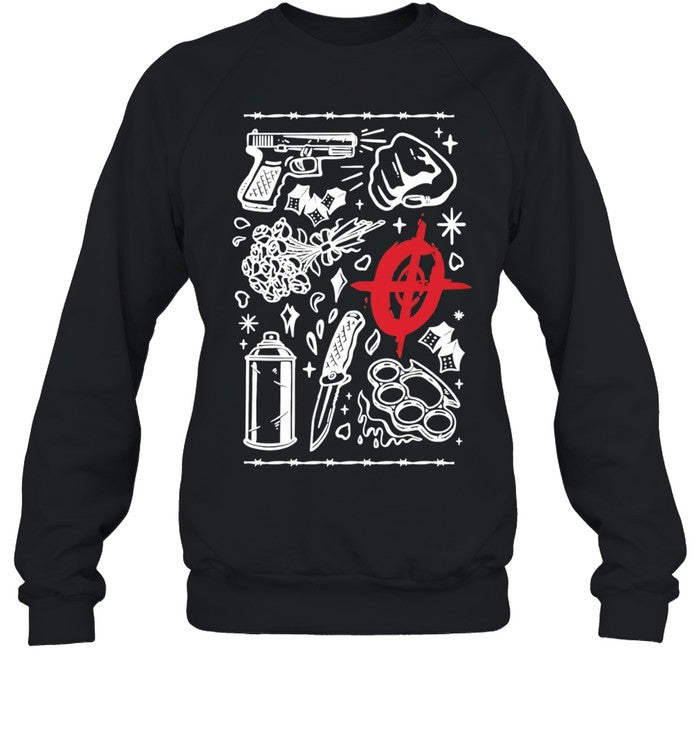 Street life tattoo symbols flash art Unisex T-Shirt