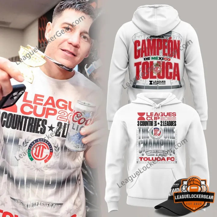 Sudadera y Gorra Toluca FC Campeon de Leagues Cup 2026 Hoodie