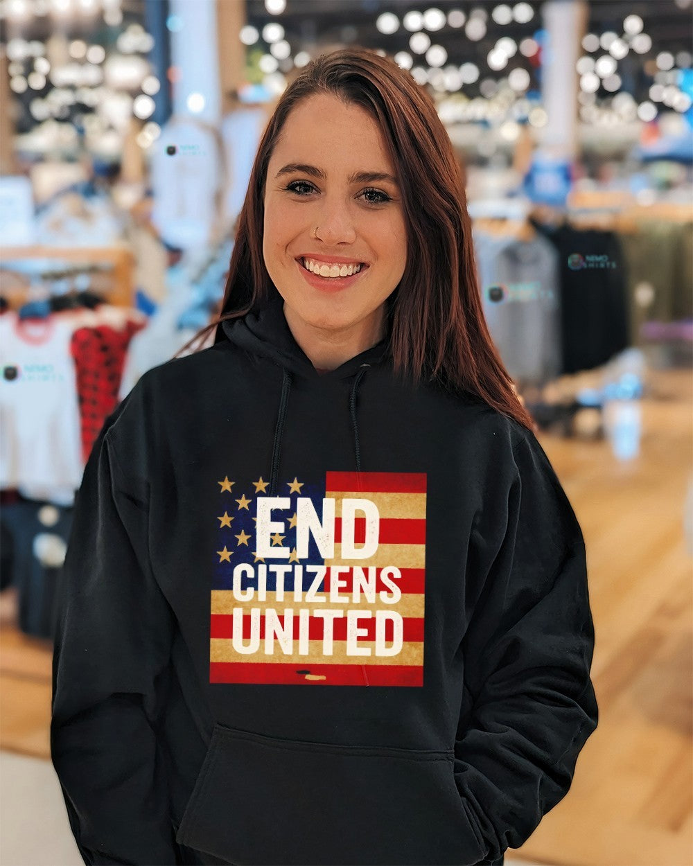End citizens United flag shirt