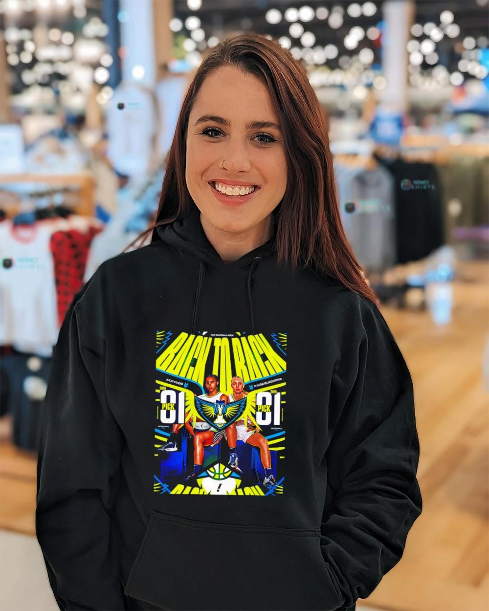 Paige Bueckers and Azzi Fudd Dallas Wings pick 01 back to back shirt