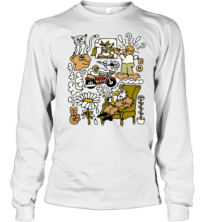 Take It Easy Doodle Collage whimsical eagle Unisex T-Shirt