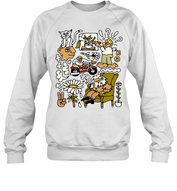 Take It Easy Doodle Collage whimsical eagle Unisex T-Shirt