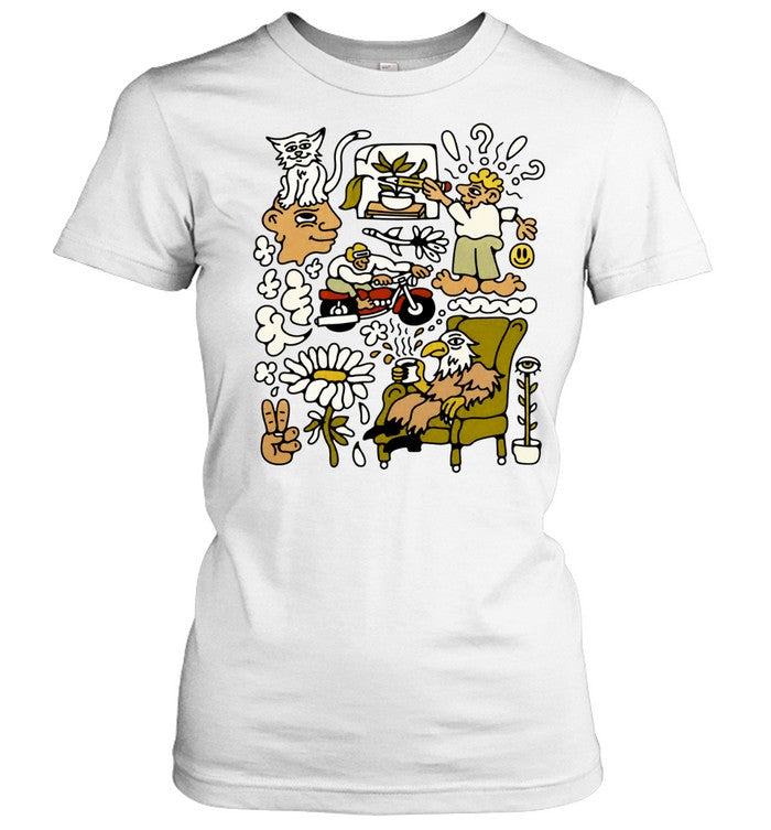 Take It Easy Doodle Collage whimsical eagle Unisex T-Shirt