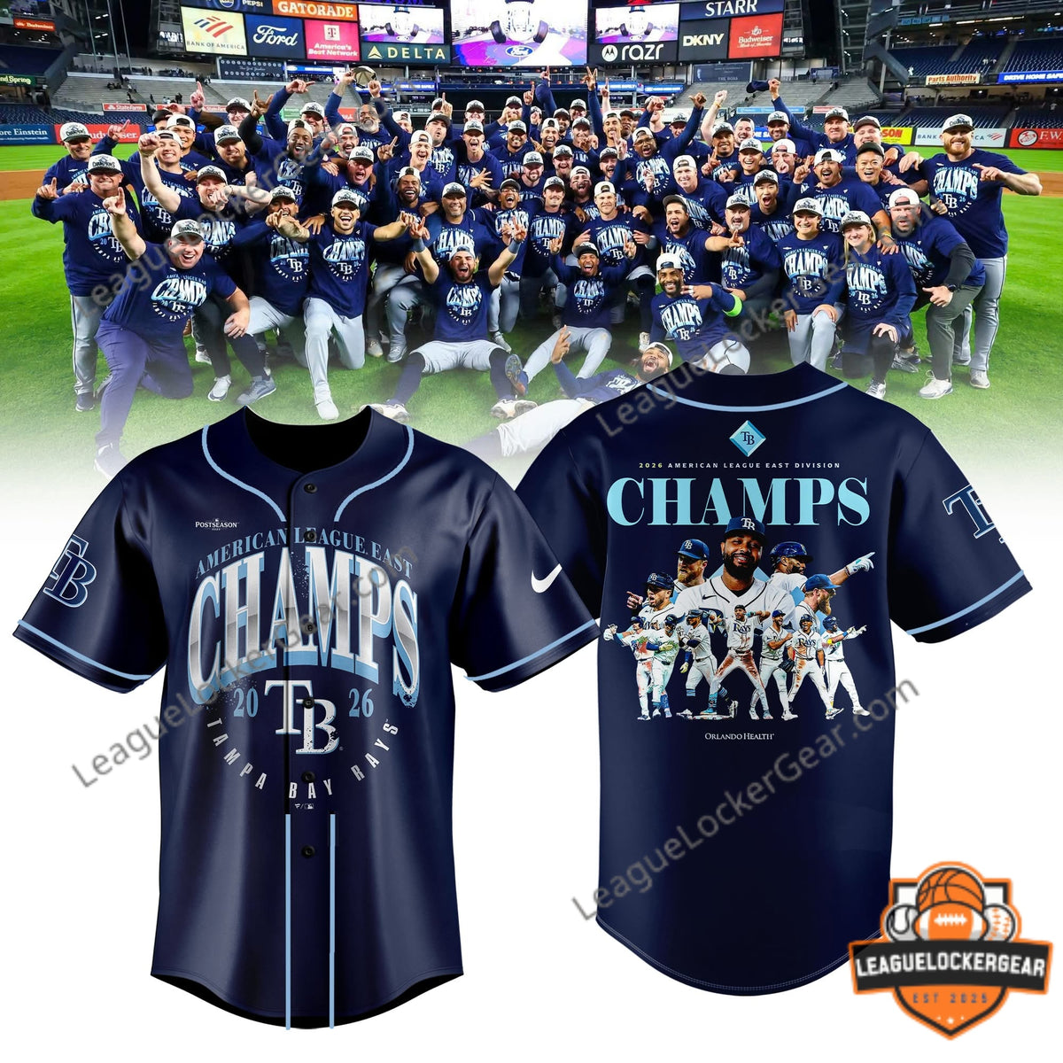 Tampa Bay Rays 2026 American League East Division Champions Baseball Jersey