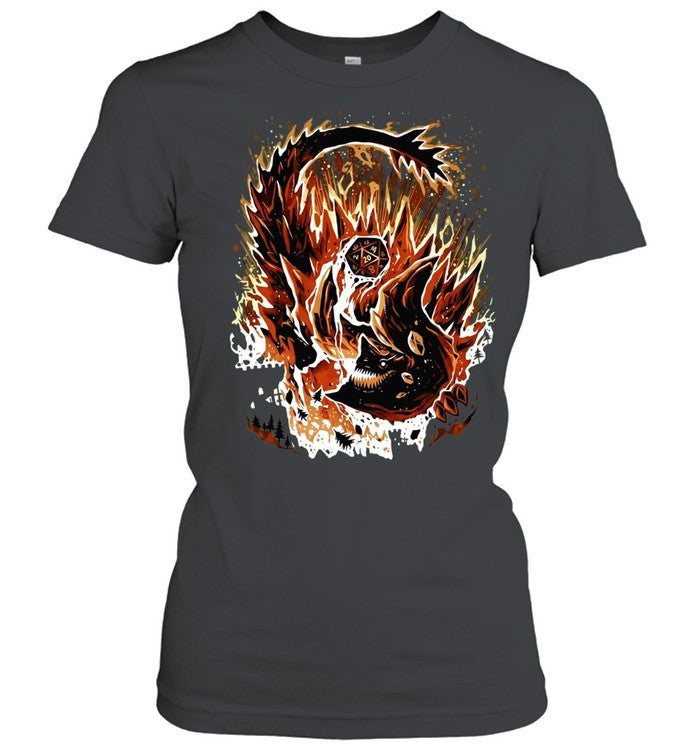Tarrasque Dungeons and Dragons Natural 20 Dice Monster Tabletop Roleplay Game Unisex T-Shirt