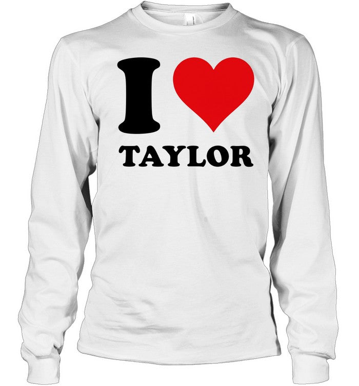 Teacher Rachelle Russell wearing I love Taylor Unisex T-Shirt