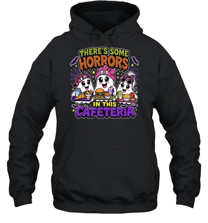 Three Cute Ghosts Boo Crew there is some horrors in this cafeteria Halloween Unisex T-Shirt