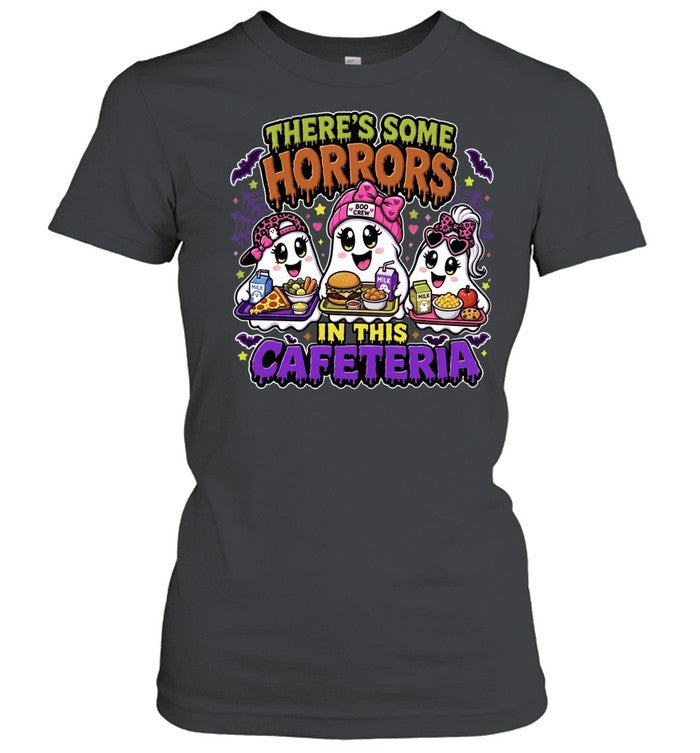 Three Cute Ghosts Boo Crew there is some horrors in this cafeteria Halloween Unisex T-Shirt