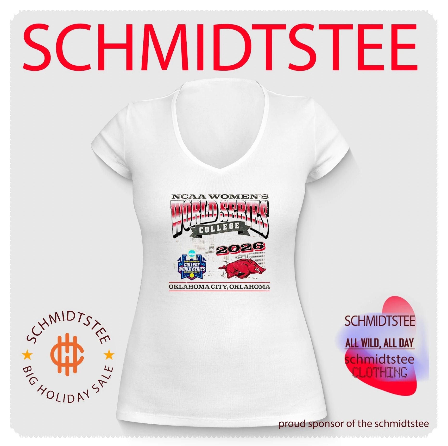 Arkansas Softball 2026 Women’s College World Series skyline shirt