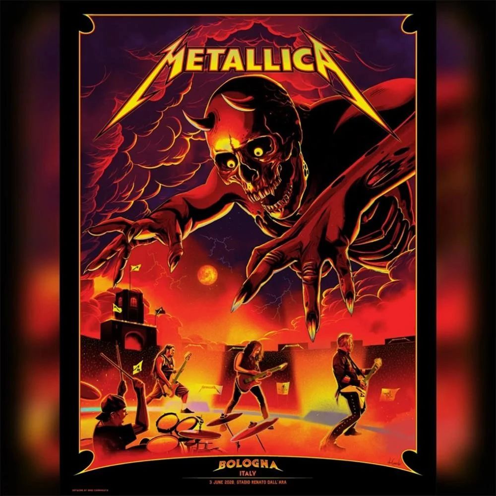 Metallica M72 Bologna Italy 2026 Poster Art by Nino Cammarata Pop-Up Shop