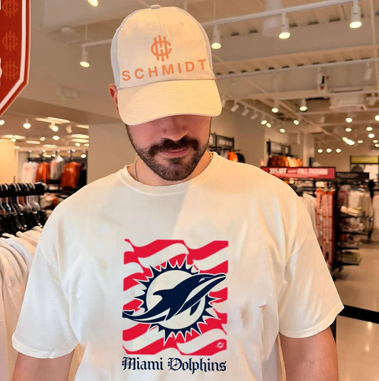 Miami Dolphins American 250th Flag Heritage Wordmark shirt