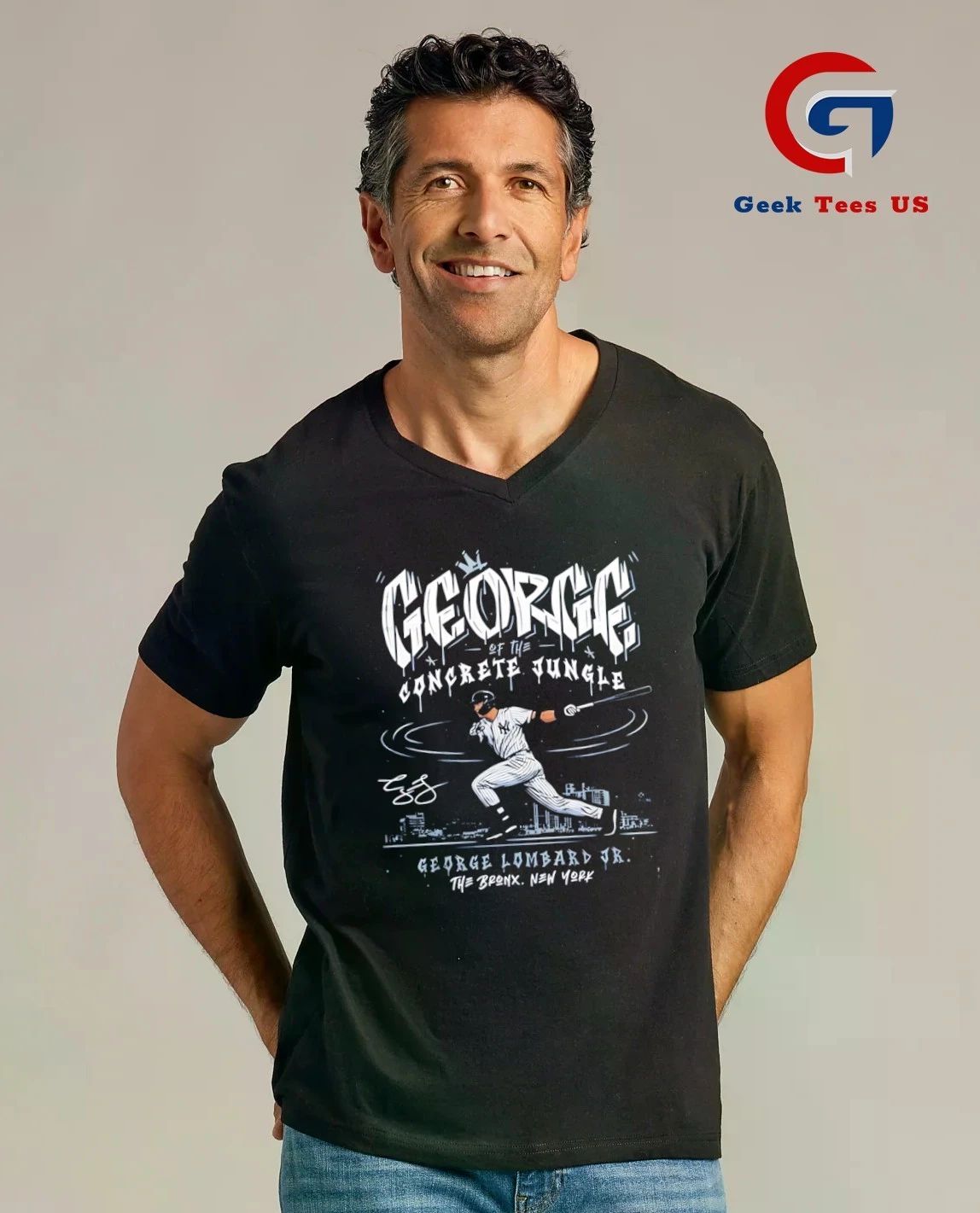 George Of The Concrete Jungle New York Yankees baseball signature T-shirt