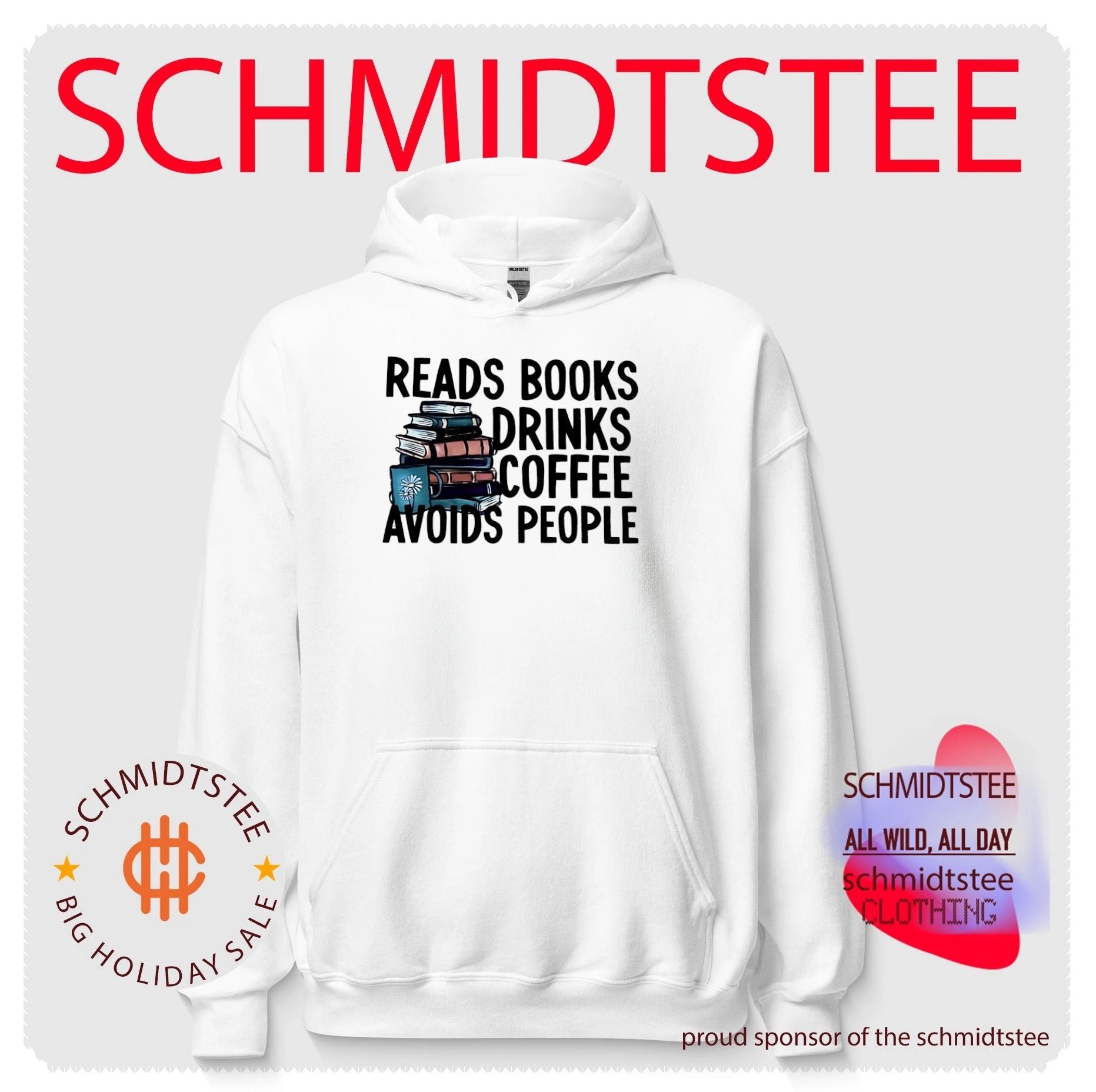 Reads books drinks coffee avoids people graphic shirt