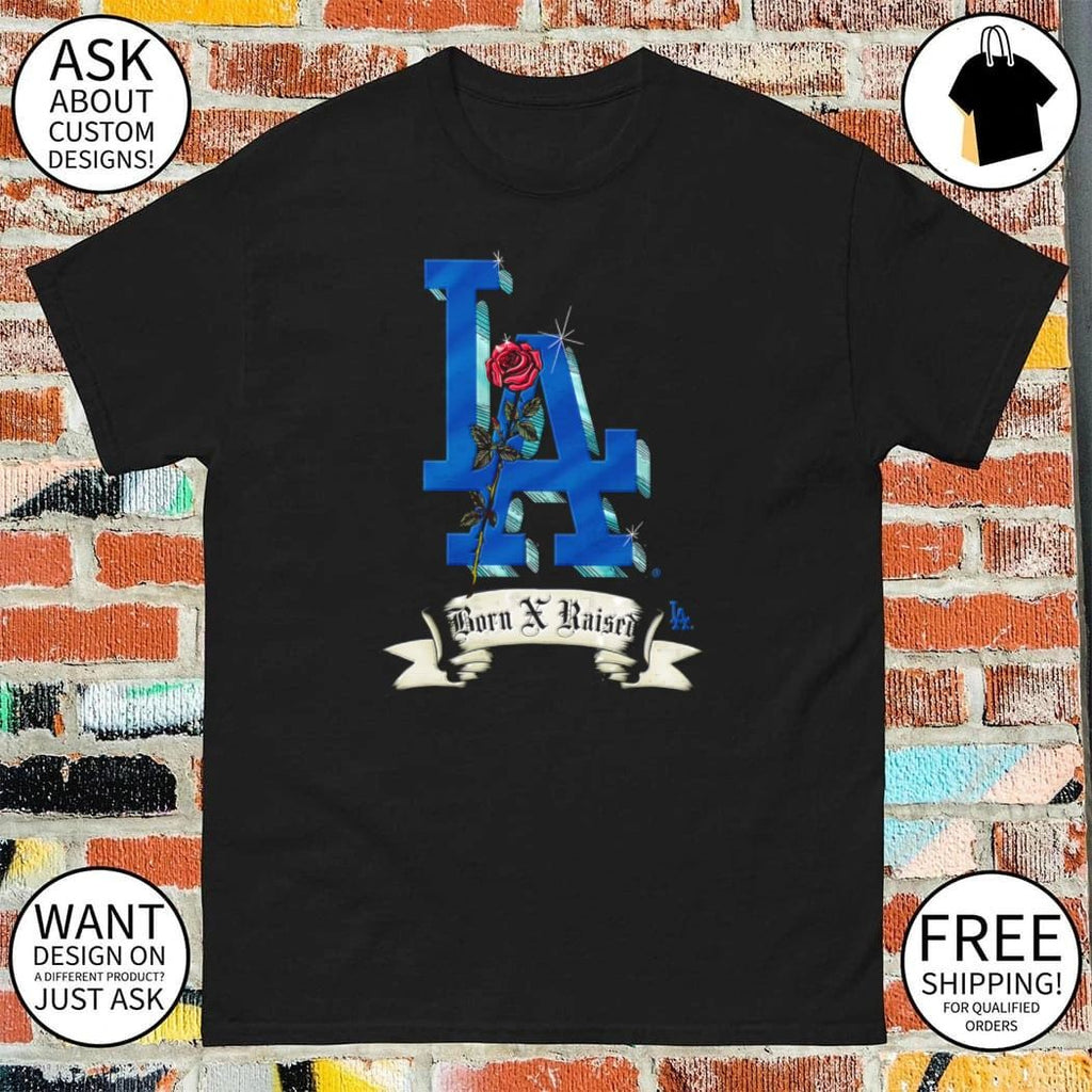 Los Angeles Dodgers Born X Raised Rose Logo shirt