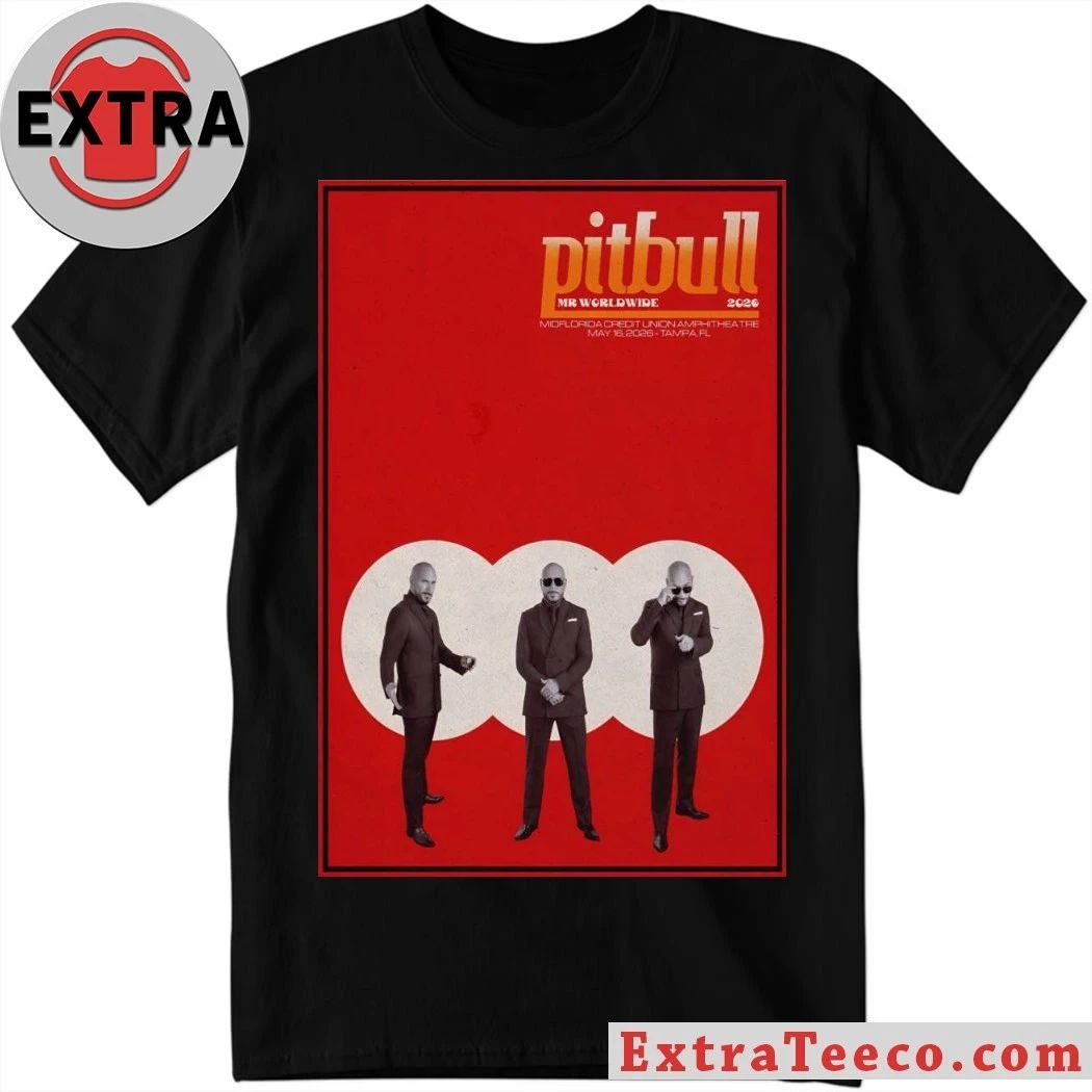 Pitbull May 16 2026 MIDFLORIDA Credit Union Amphitheatre in Tampa FL Poster Shirt