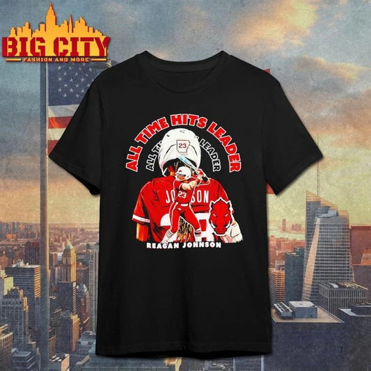 Reagan Johnson All Time Hits Leader Arkansas Razorbacks softball shirt