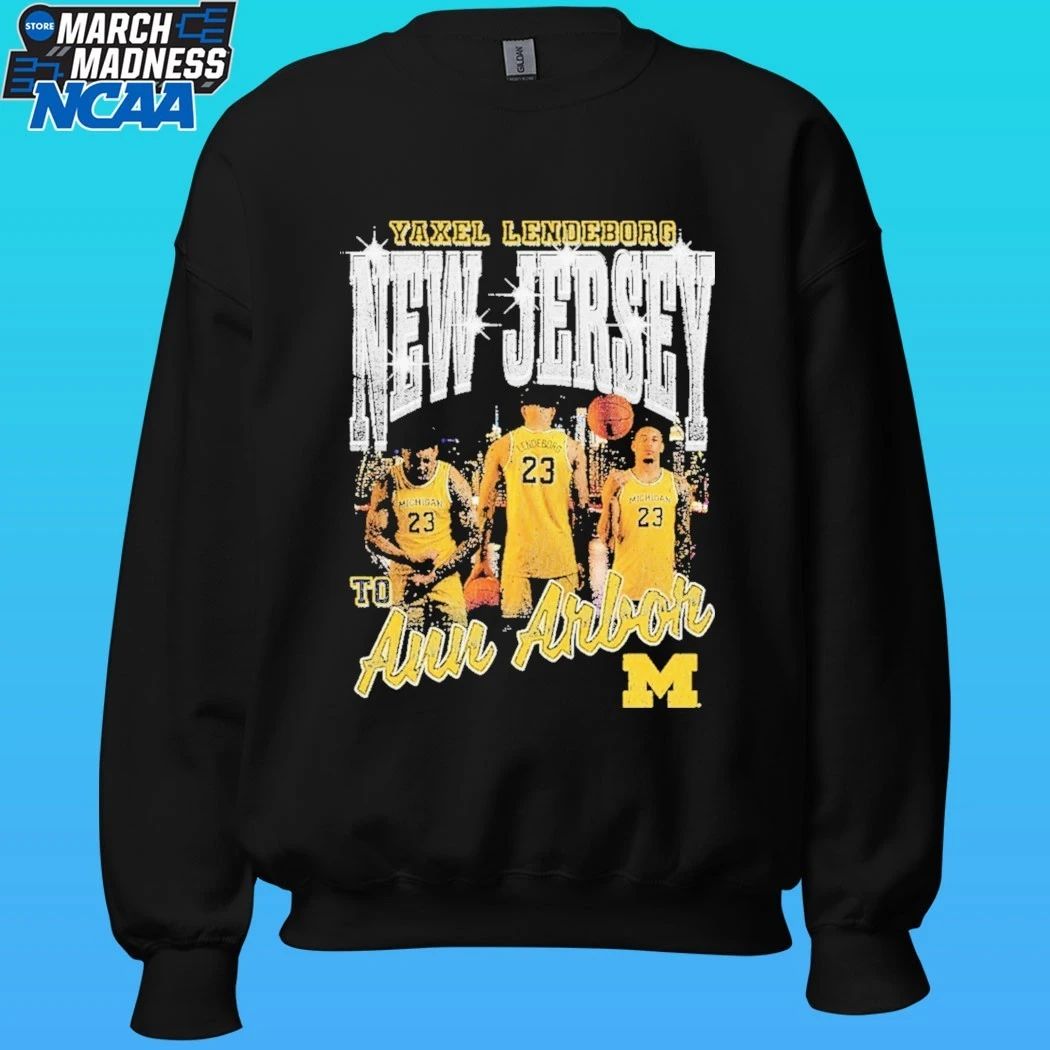 Michigan Wolverines Men’s Basketball Yaxel Lendeborg New Jersey To Ann Arbor Shirt