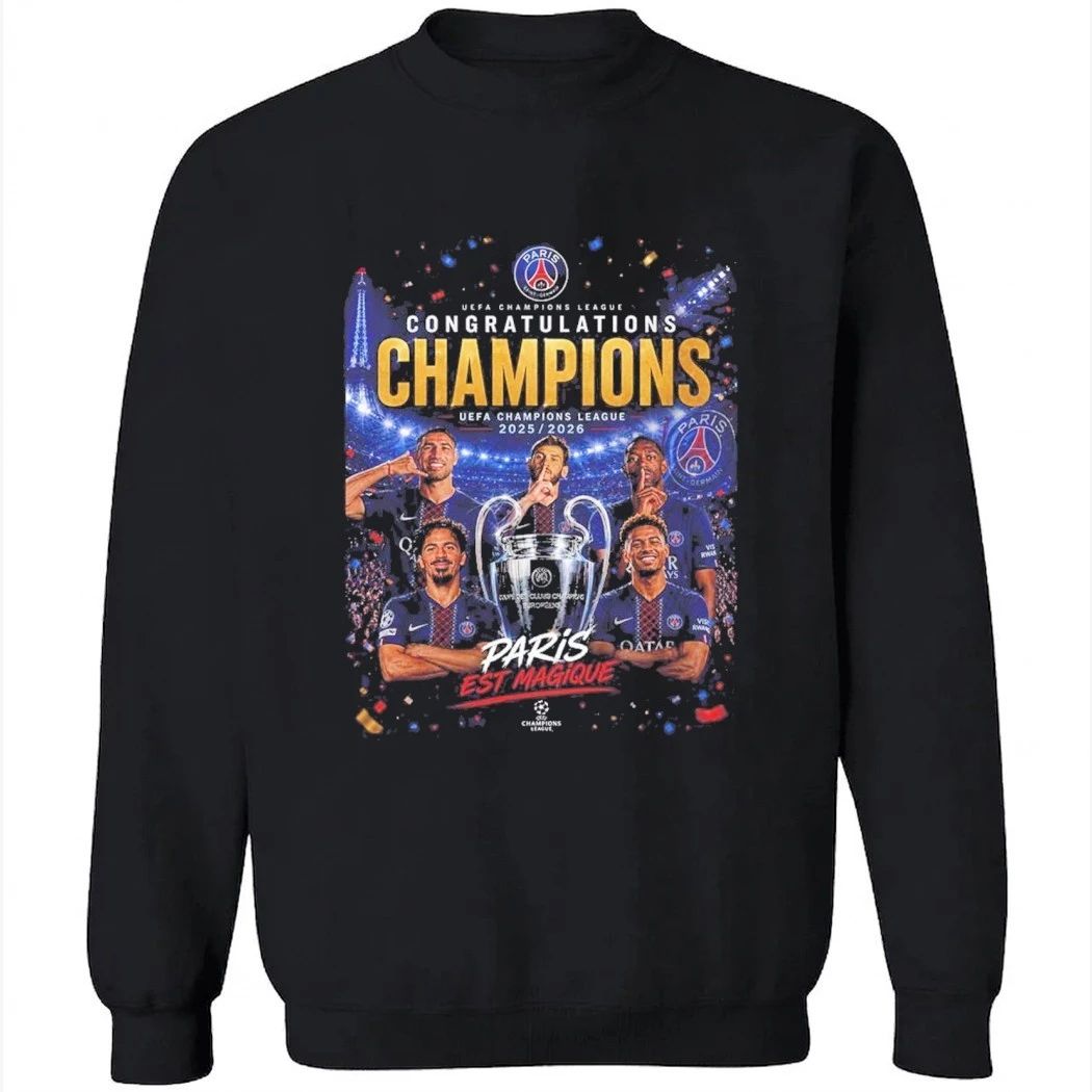 Paris Saint Germain PSG 2026 UEFA Champions League Winner Paris Est Magique Shirt