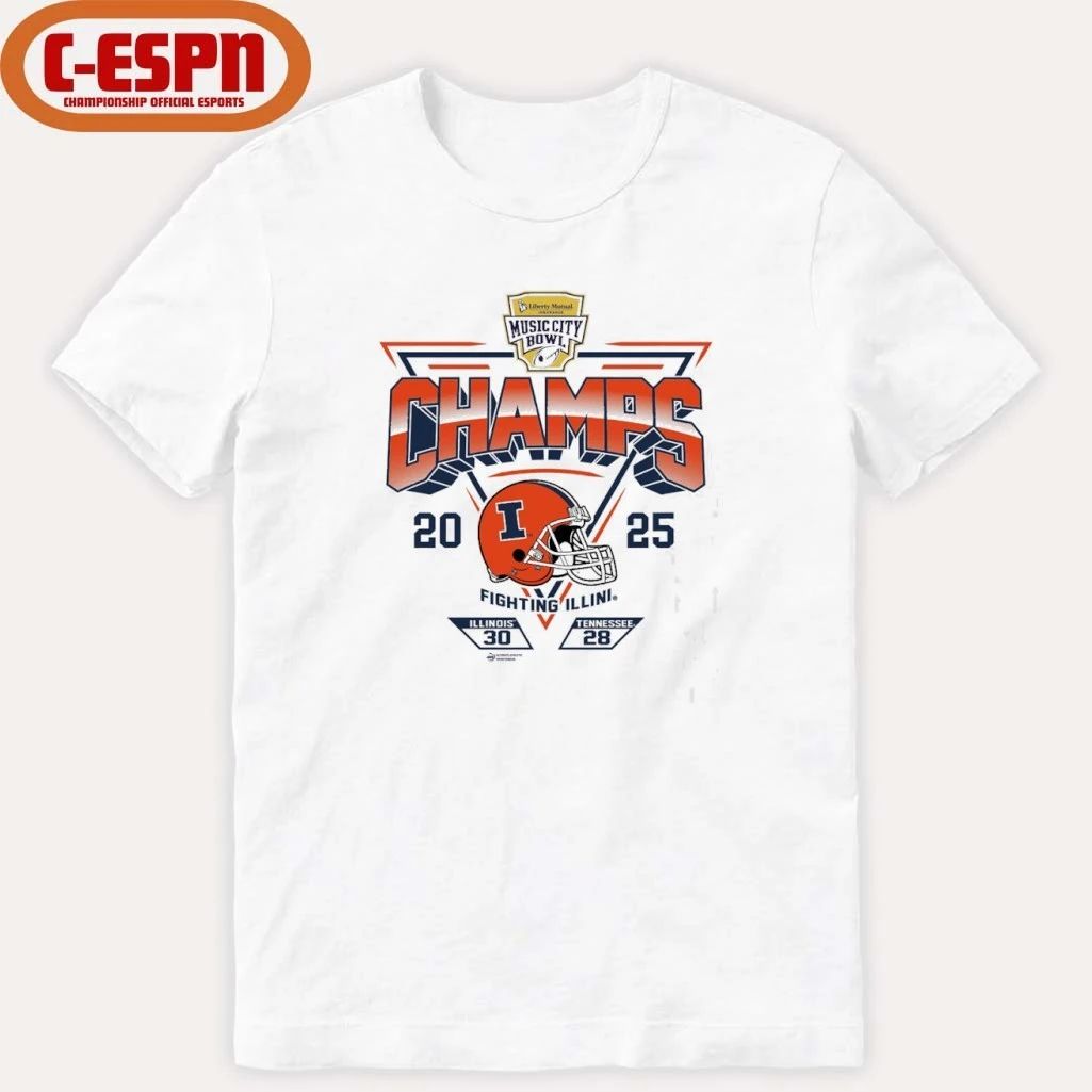 Illinois Fighting Illini 2025 Music City Bowl Champions Score Shirt