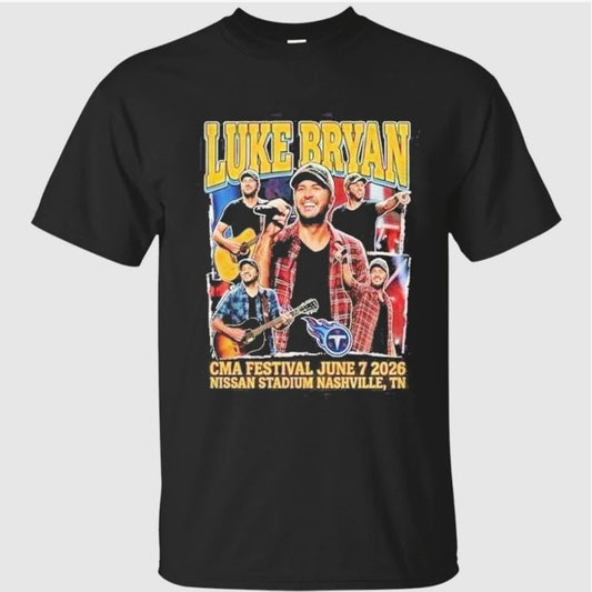 Luke Bryan CMA Festival June 7 2026 Nissan Stadium Nashville SoFi Sponsored Vintage Bootleg Collab Tennessee Titans NFL Shirt