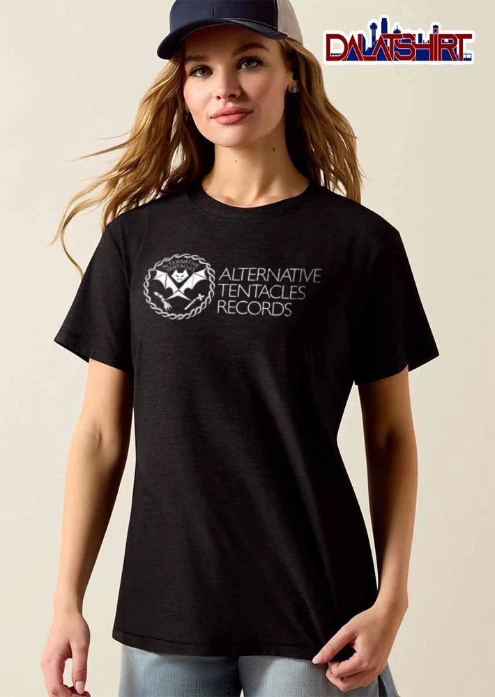 Alternative Tentacles Records bat logo rocket cross circle shirt
