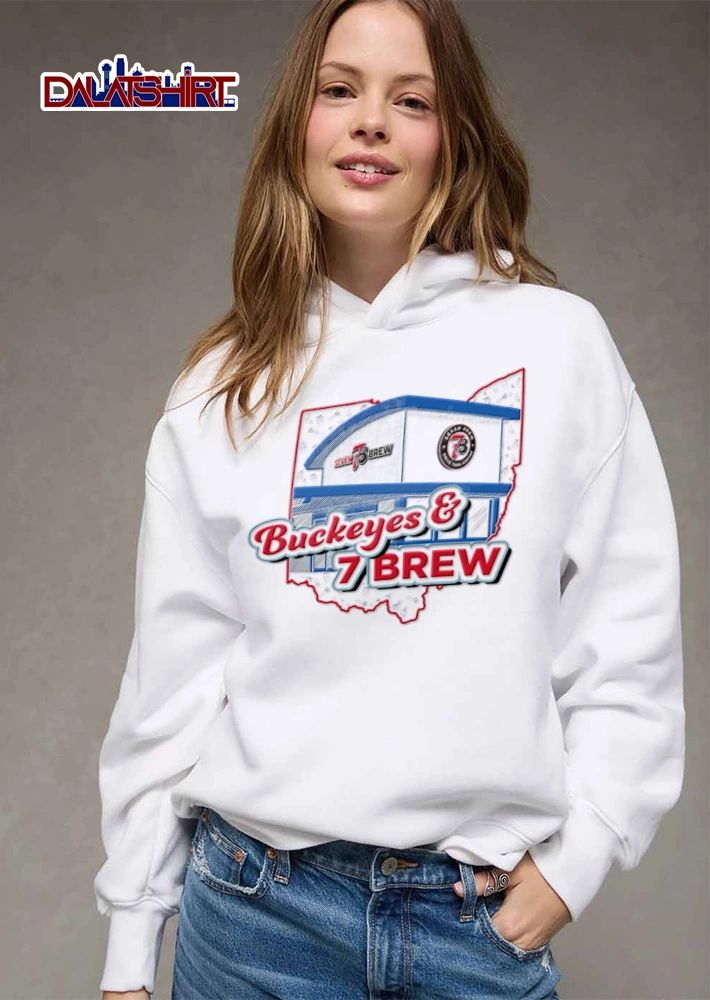 Seven Brew Buckeyes And 7 coffee shop ohio state outline shirt