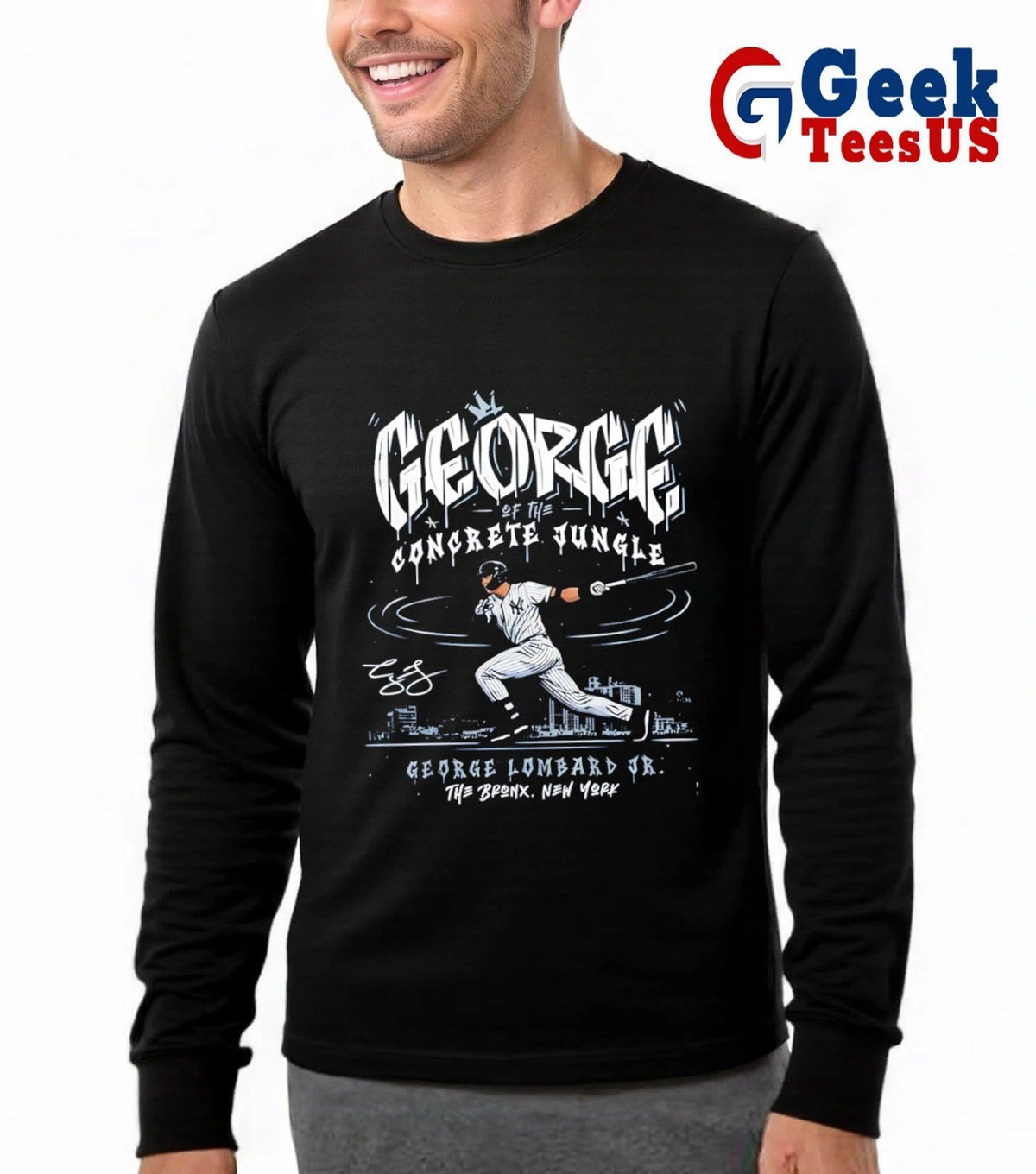 George Of The Concrete Jungle New York Yankees baseball signature T-shirt