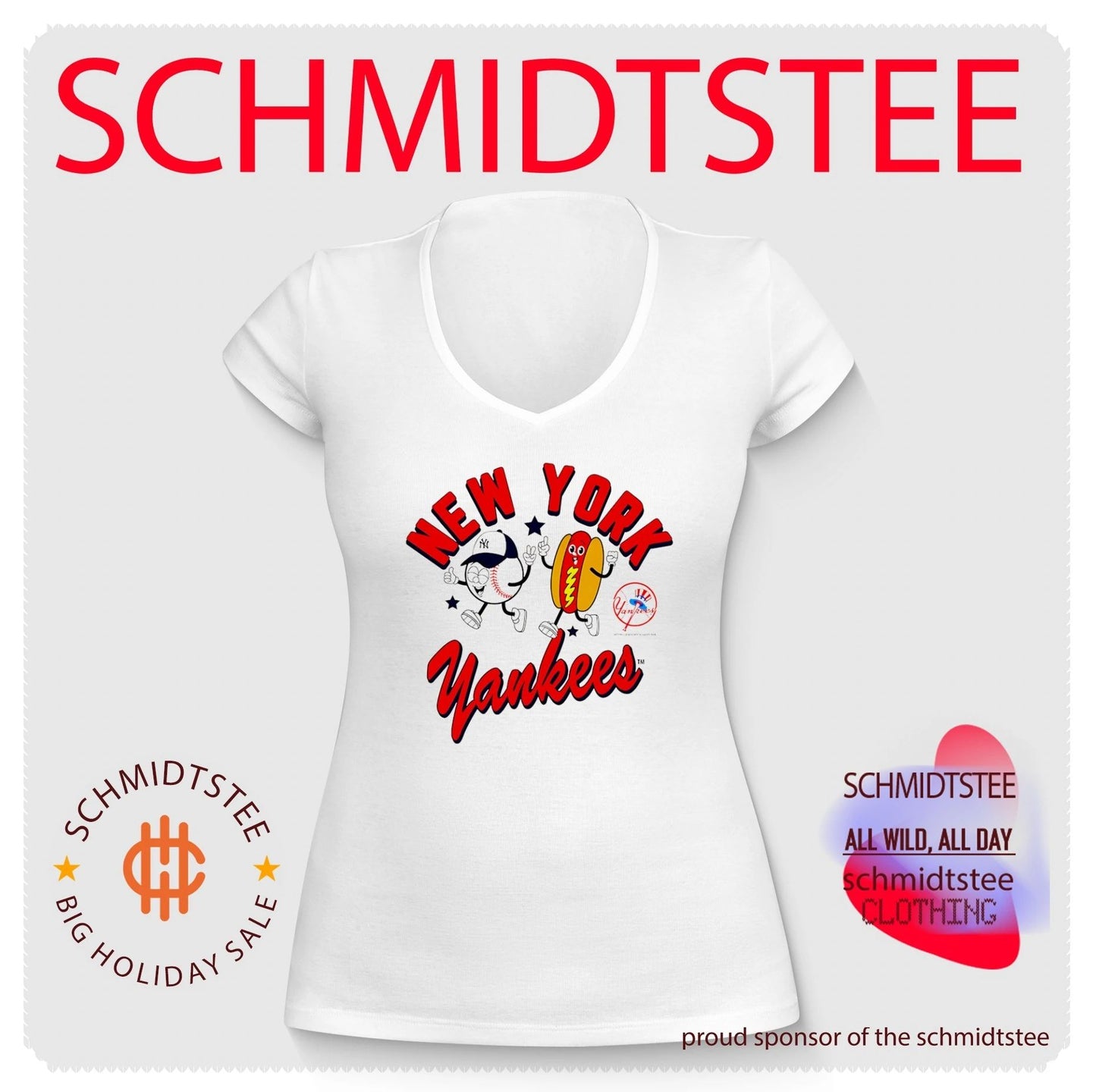 New York Yankees HotDog Preschool Snack cartoon shirt