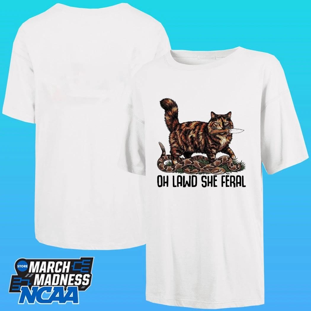 Oh Lawd She Feral Tortoiseshell Cat Shirt